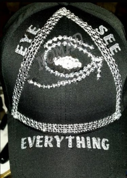 Strong Nation Other - Spiritual "EVIL EYE " Baseball Cap Black & Silver